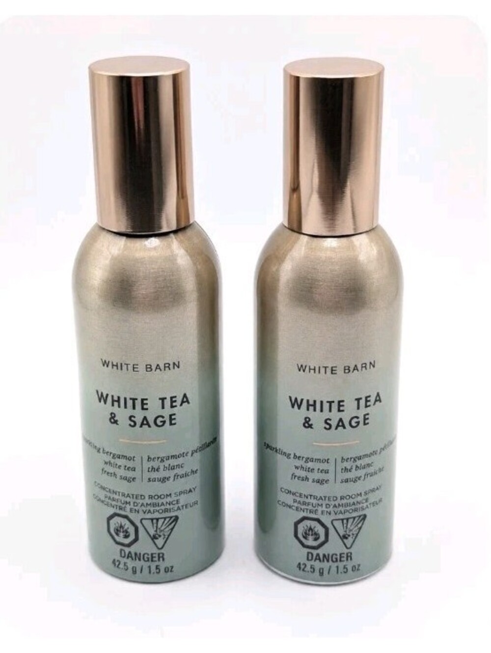 2 Bath & Body Works / White Barn WHITE TEA & SAGE Concentrated Room Spray NEW